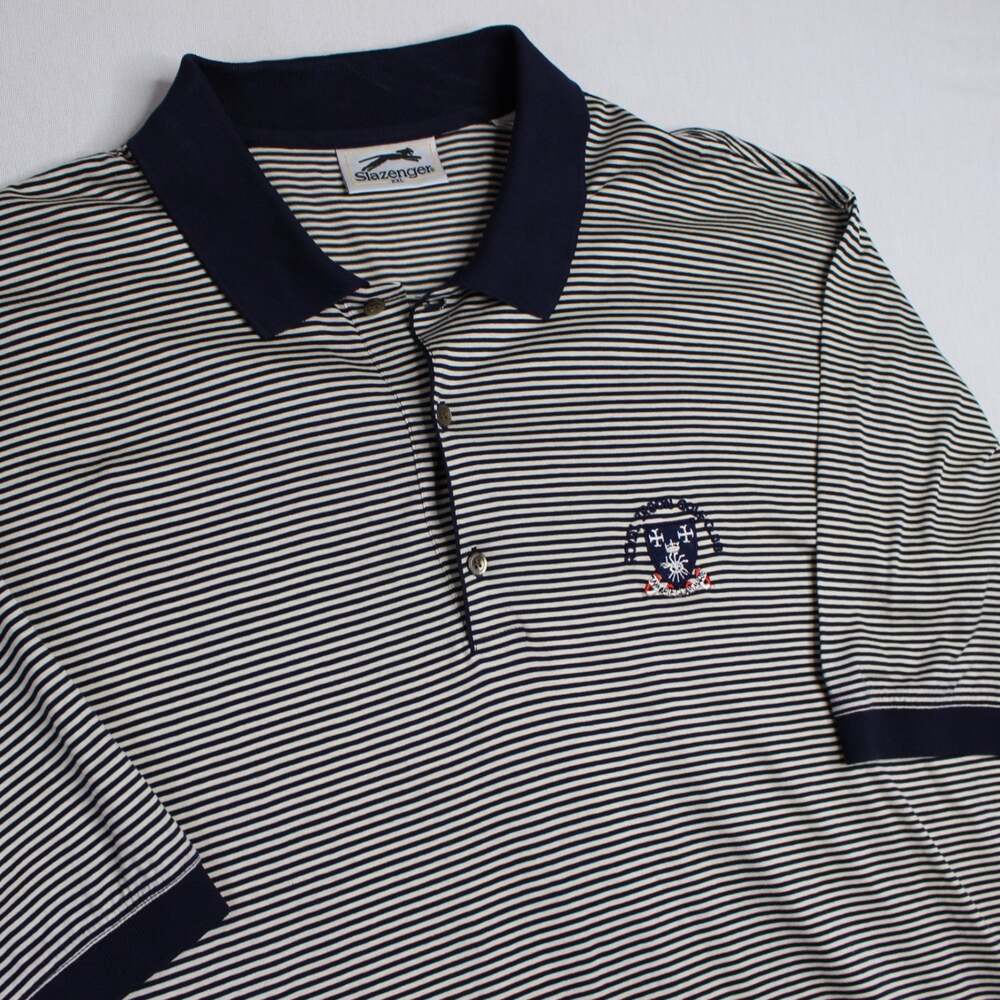 VTG Y2K Slazenger Royal Troon Golf Striped Polo Shirt Men’s Size XXL Cotton RARE